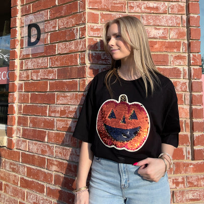 Sequin Pumpkin T-shirt