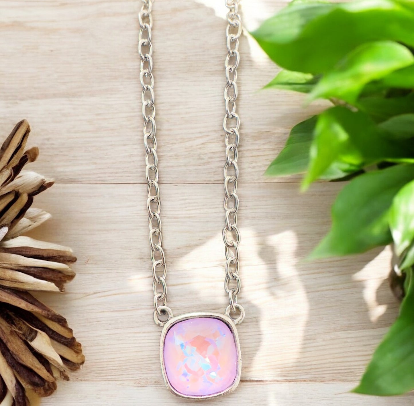 Pink Panache Single Stone Necklace