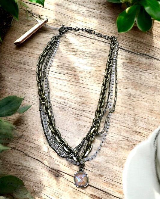 Pink Panache Burnish Layer Necklace