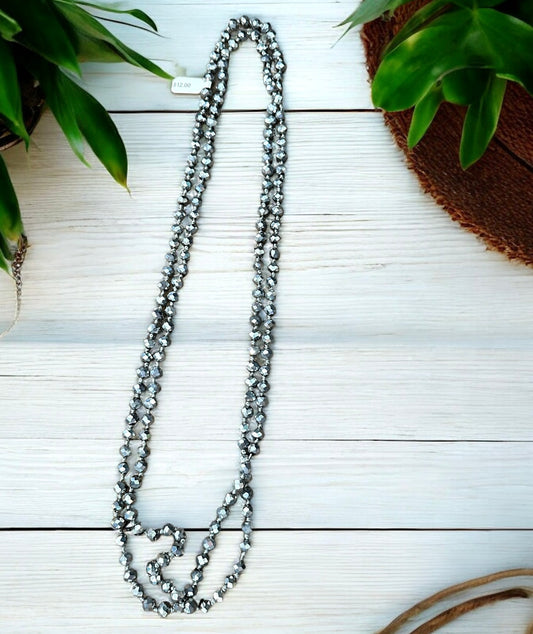 Silver Sparkle Beaded Necklace