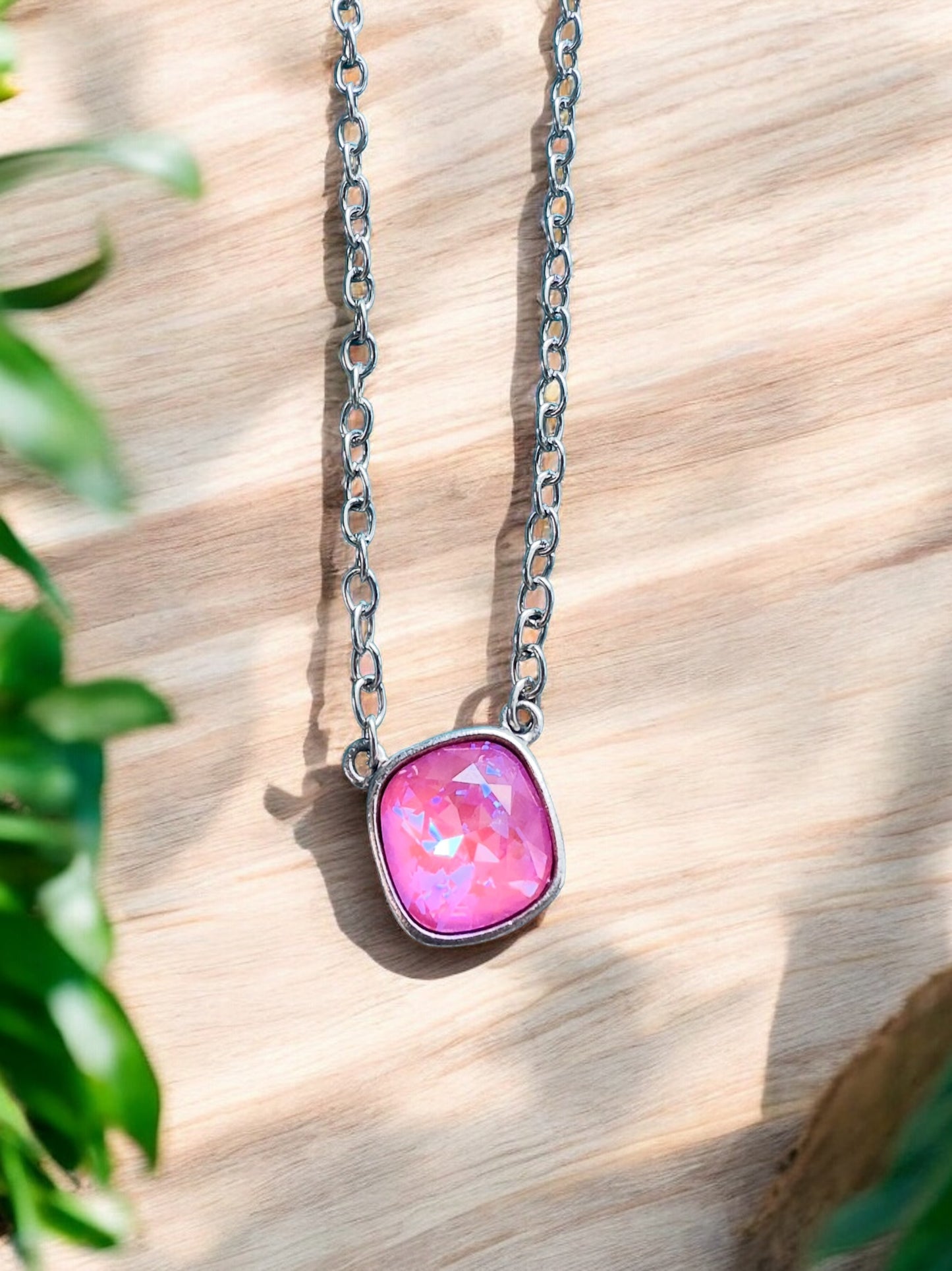 Pink Panache Single Stone Necklace