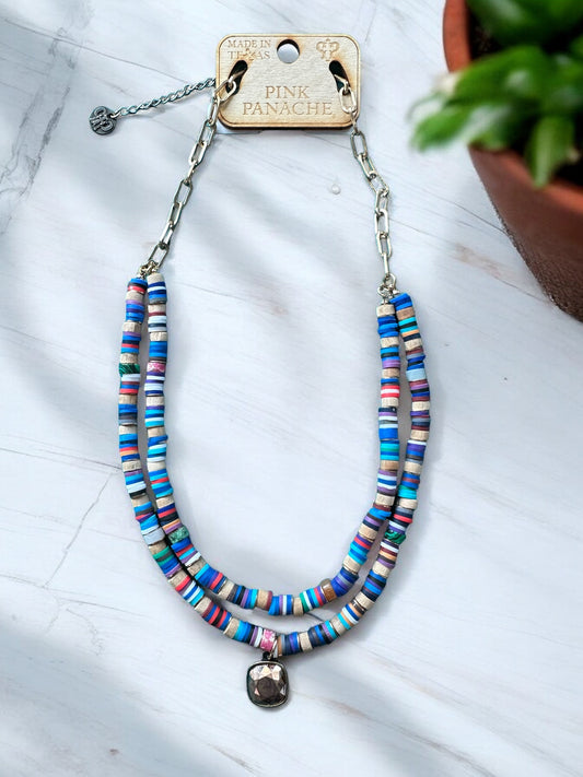 Double Strand Multicolor Necklace