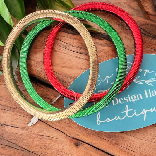 Red, Gold, & Green Spring Bracelet Set