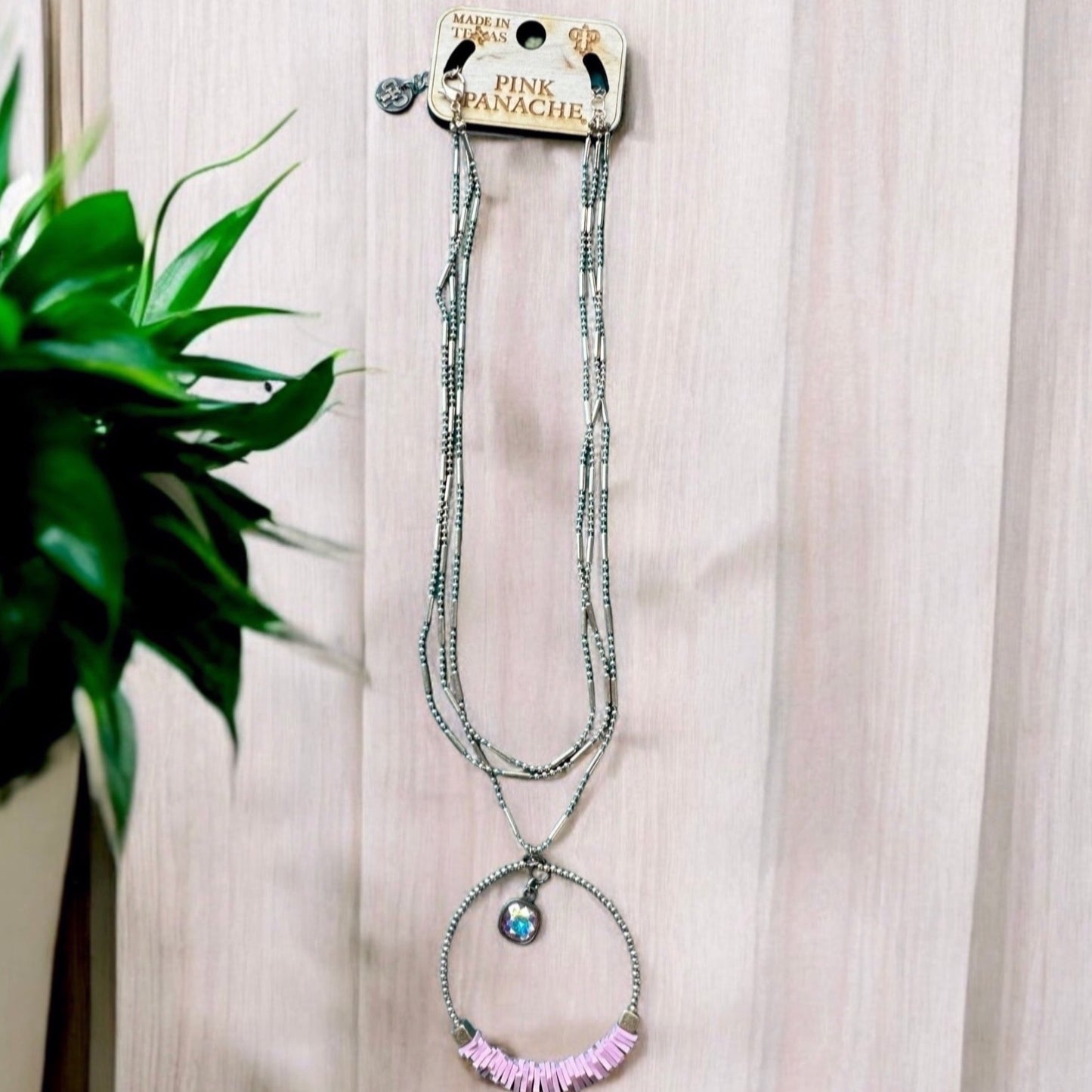 Pink Drop Pendant Necklace