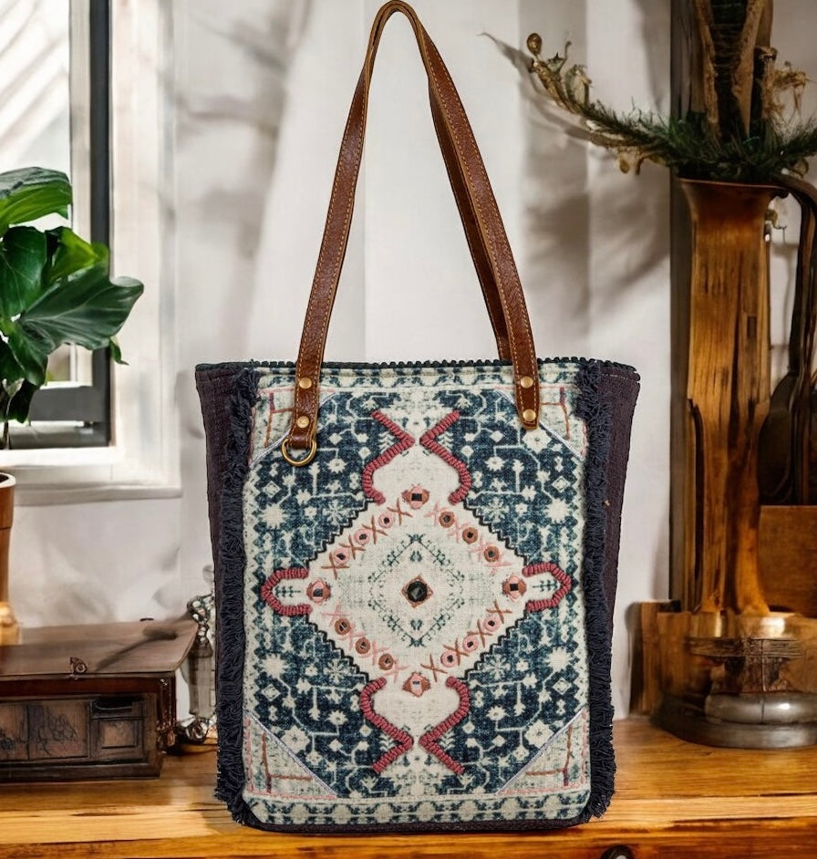 Homestyle Warmth Embroidered Tote Bag