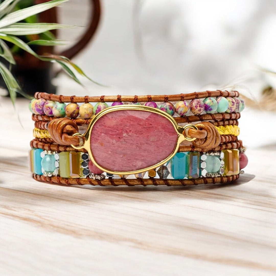 Healing Rhodochrosite Wrap Bracelet