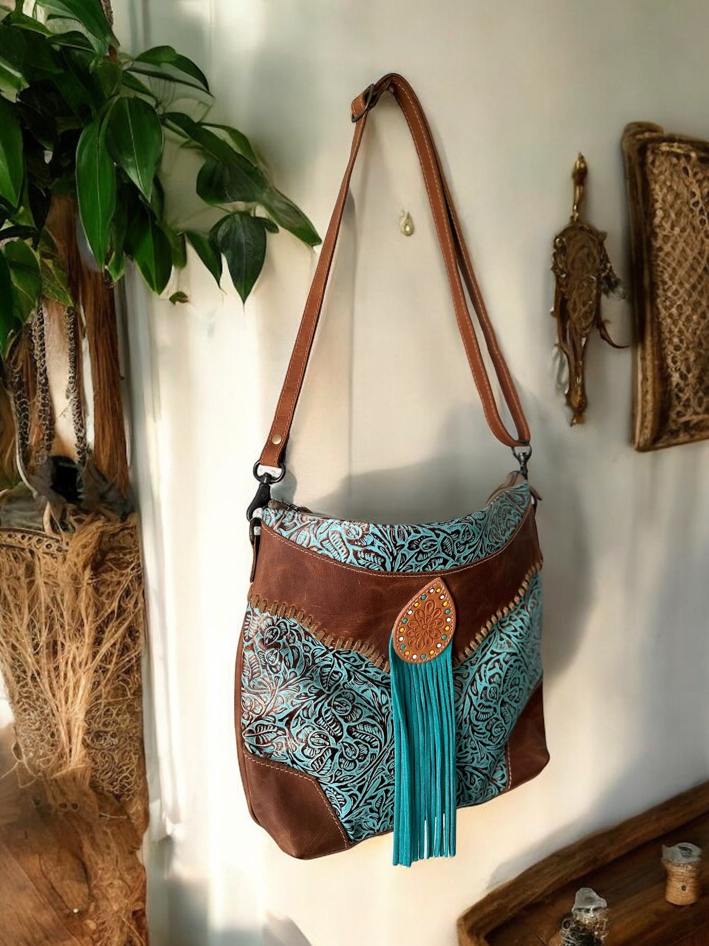 Myra Tooled Leather Shoulder Bag