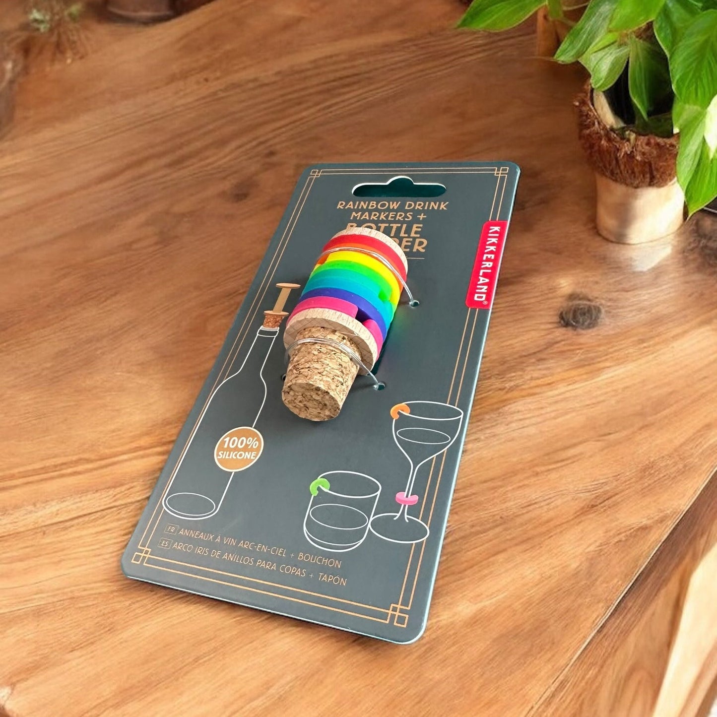 Rainbow Drink Markers + Bottle Stopper