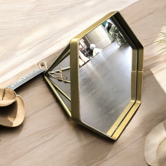 Gold Hexagon Mirror