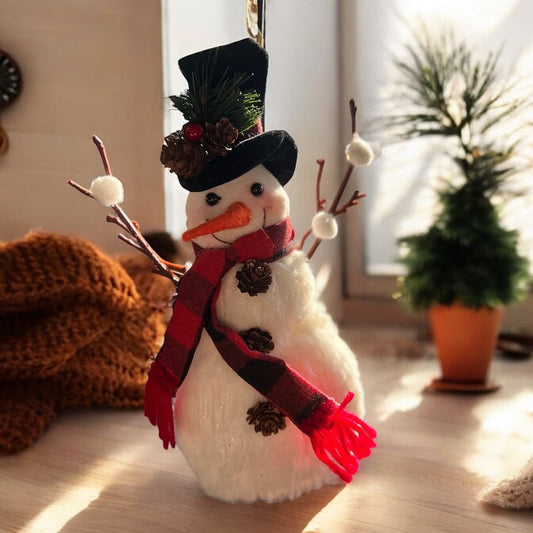 Smiling Top Hat Snowman Ornament