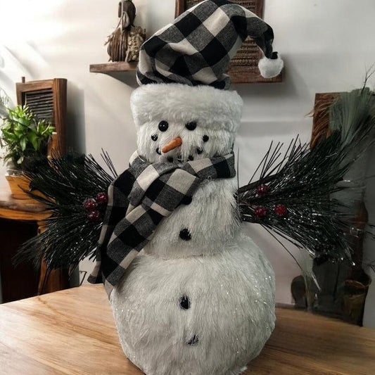 Plaid Sparkly Snowman