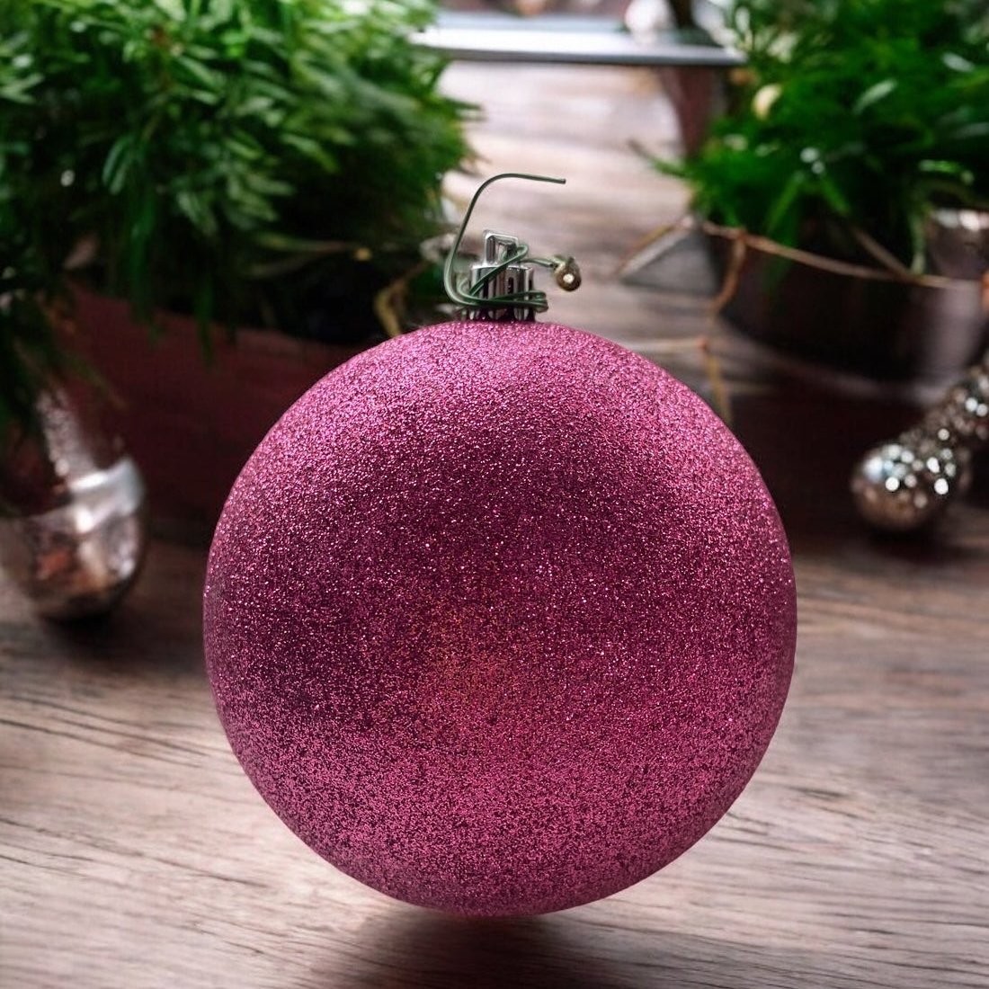 Hot Pink Glitter Ornaments