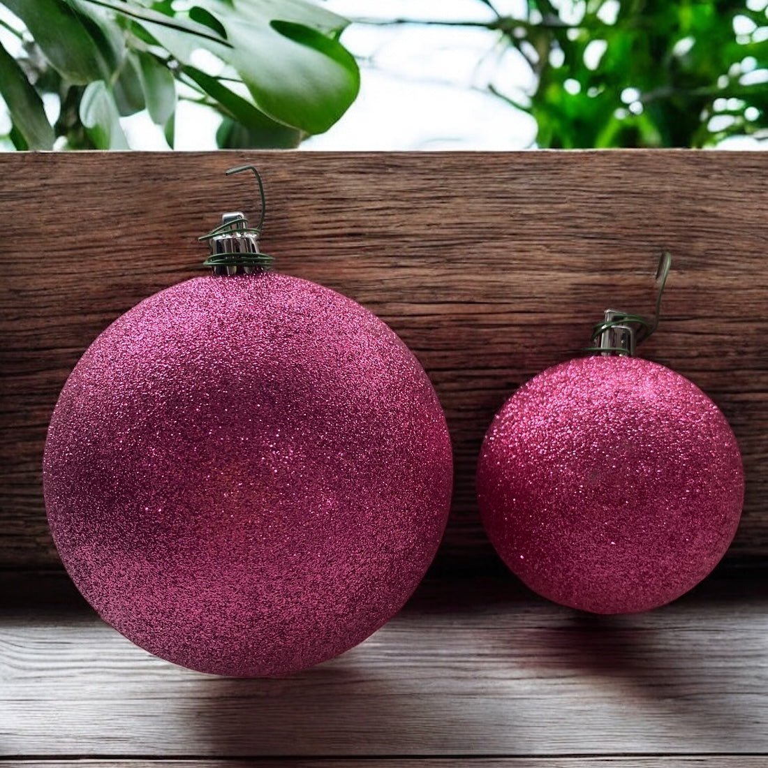 Hot Pink Glitter Ornaments