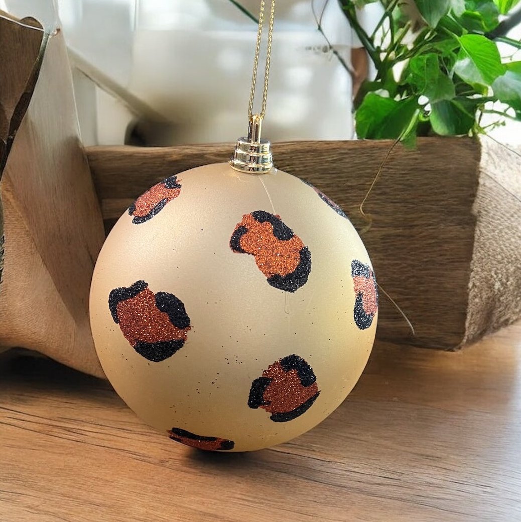 Matte Gold Leopard Ornament