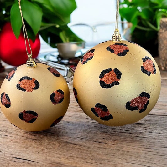 Matte Gold Leopard Ornament