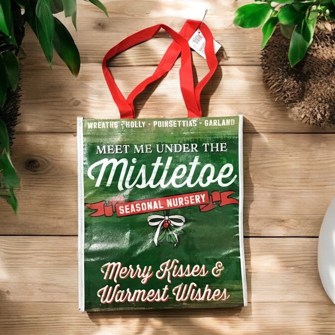 “Meet Me Under the Mistletoe” Tote Bag