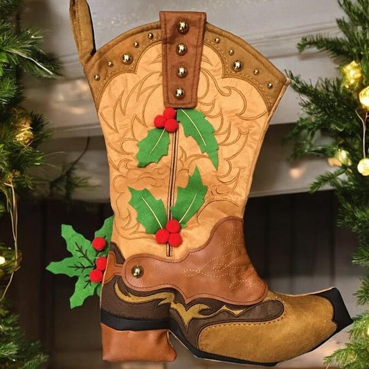 Christmas Cowboy Boot Stocking