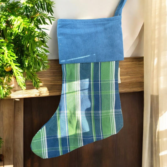 Blue & Green Plaid Stocking