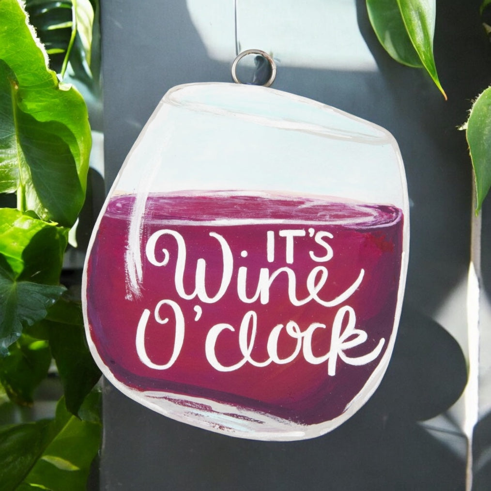 “Wine O'Clock” Charm