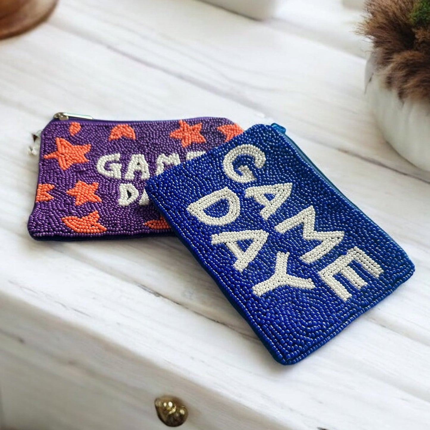 “Game Day” Beaded Coin Purse