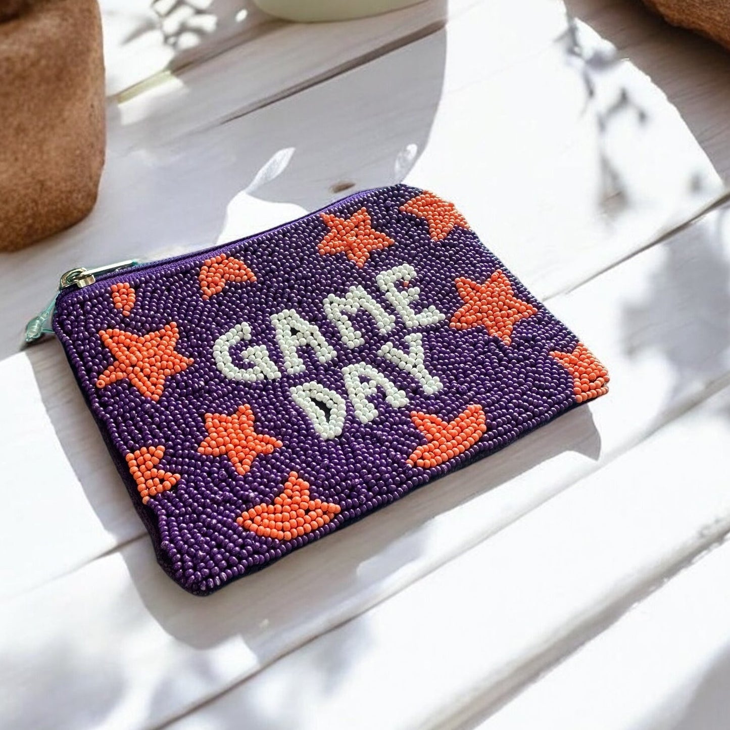 “Game Day” Beaded Coin Purse