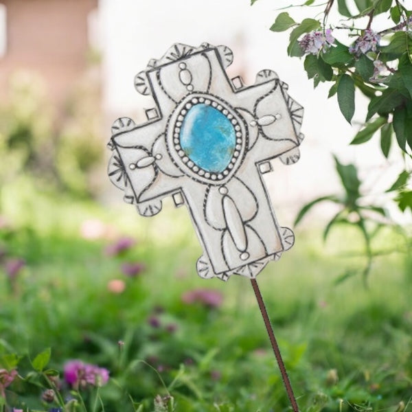 Turquoise Cross Garden Decor