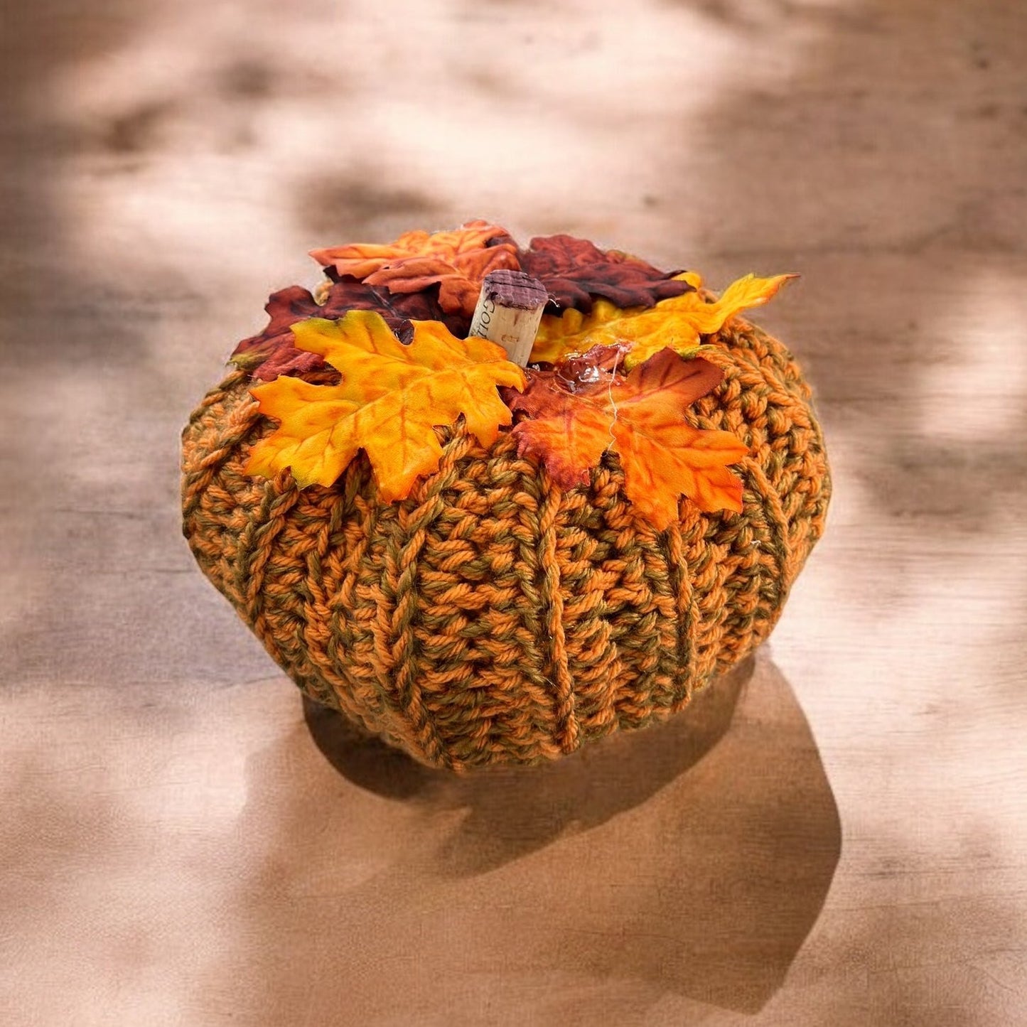 Orange & Green Knit Pumpkin