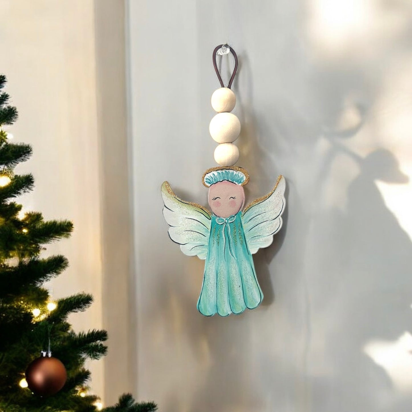 Wood Beaded Angel Set