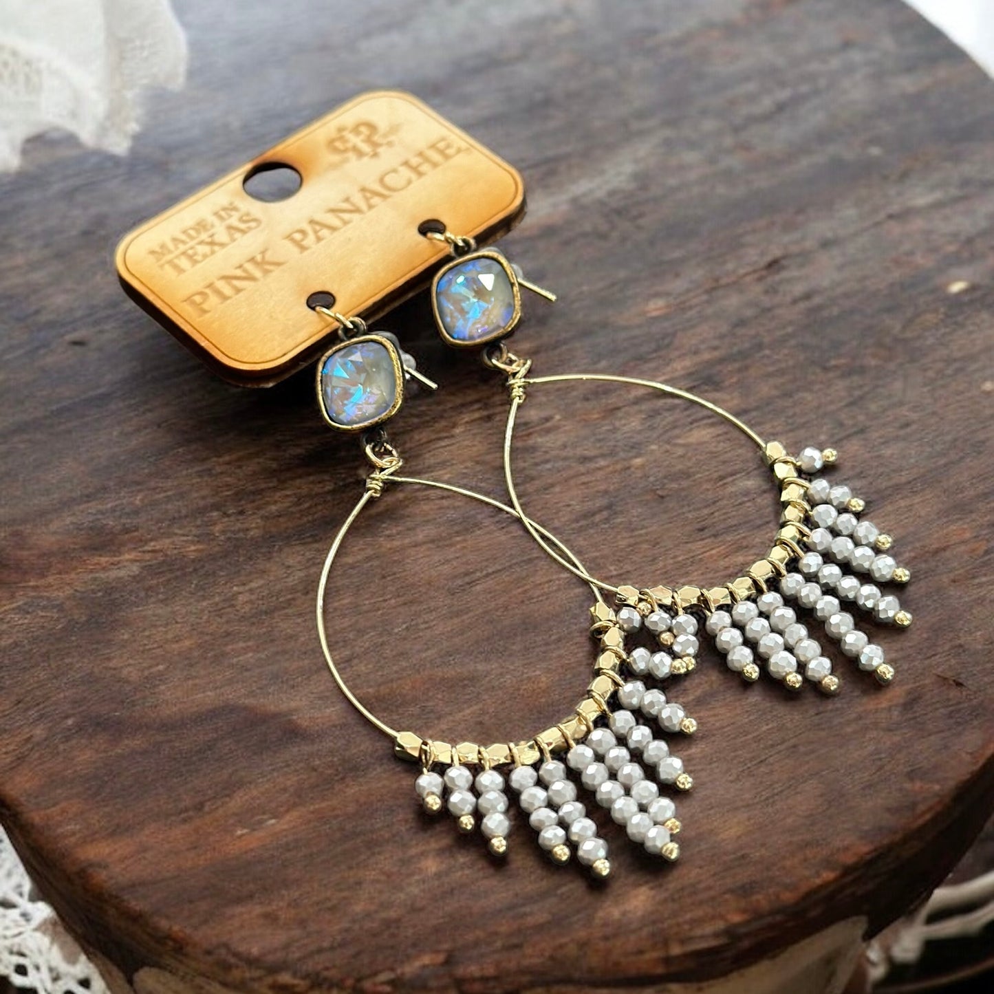 Faceted Fringe Beaded Earrings