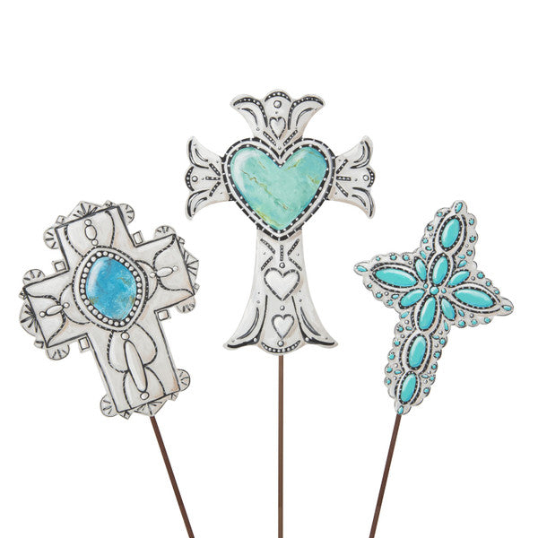 Turquoise Cross Garden Decor