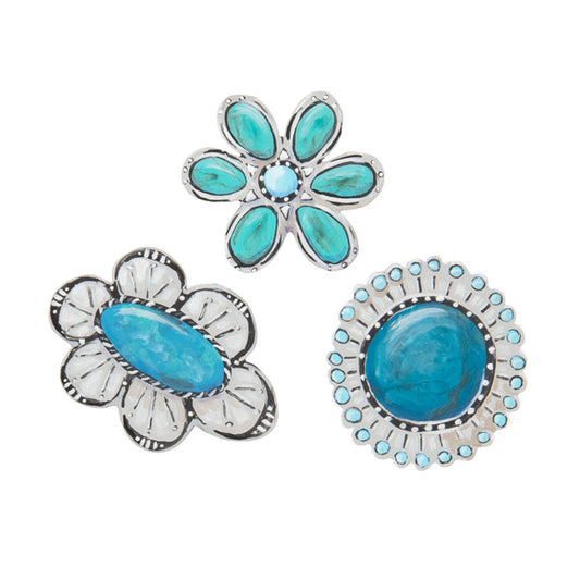 Turquoise Flower Magnets