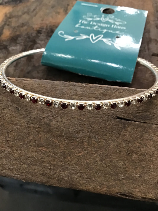 Ruby and Silver Bangle